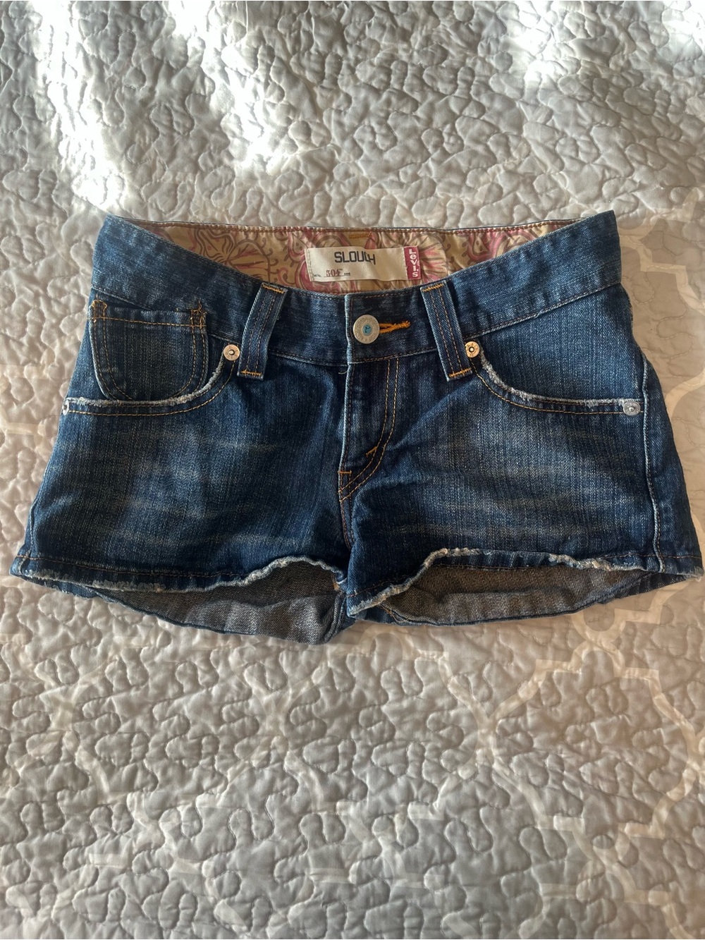 Levi's Dark Blue Denim Cutoff Shorts